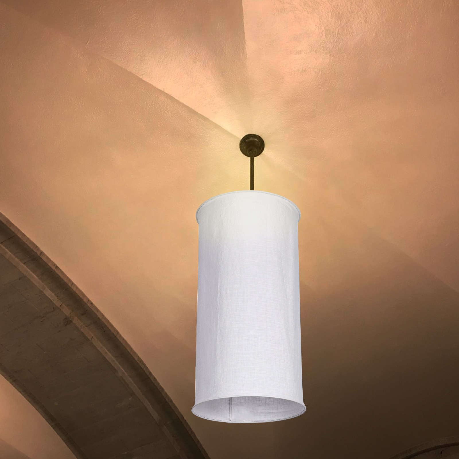 Cloth Lamp Shade E27 White Sim - Plastic Pipe Clip ulasan dan harga