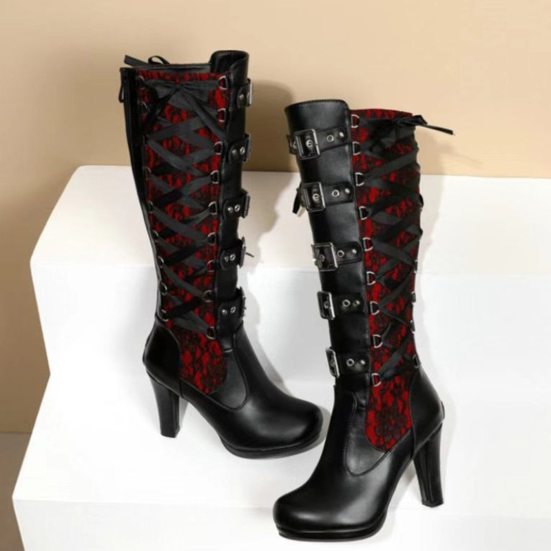 Punk Gothic Style Women's Knee - Pipe Bending Spring ulasan dan harga