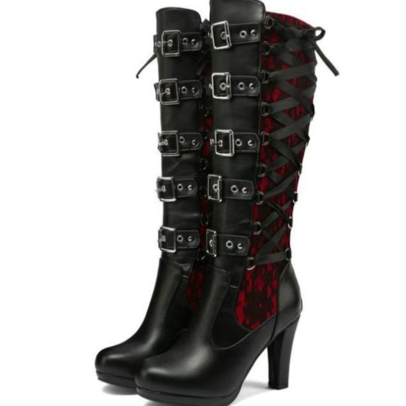 Punk Gothic Style Women's Knee - Pipe Bending Spring ulasan dan harga